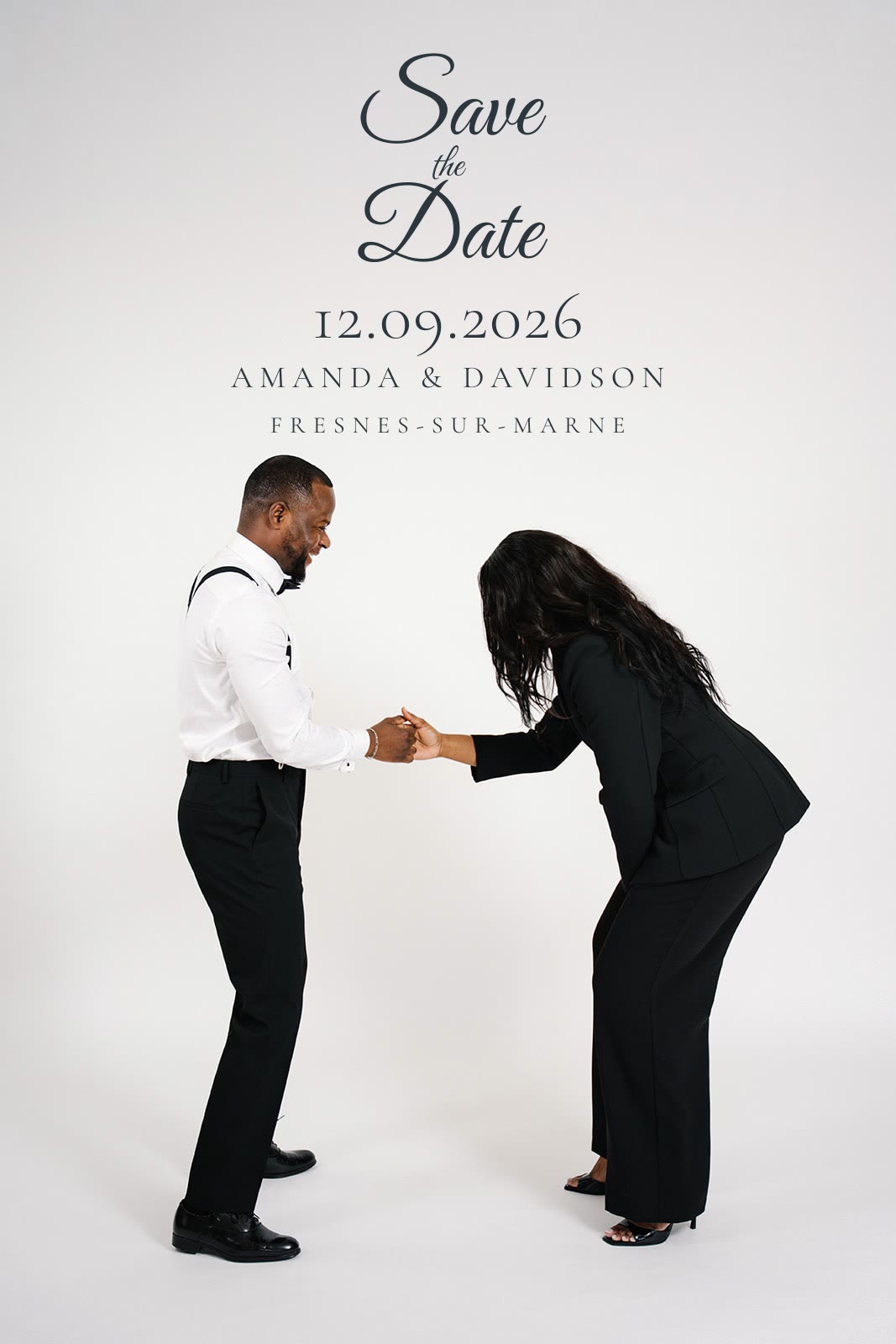 Save the Date — Amanda & Davidson, 12 septembre 2026 à Fresnes-sur-Marne